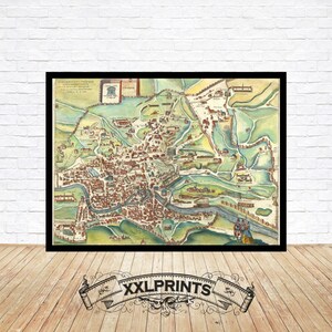 Rome Map Print: 1575 Ancient Perspective, Fine Art Reproduction