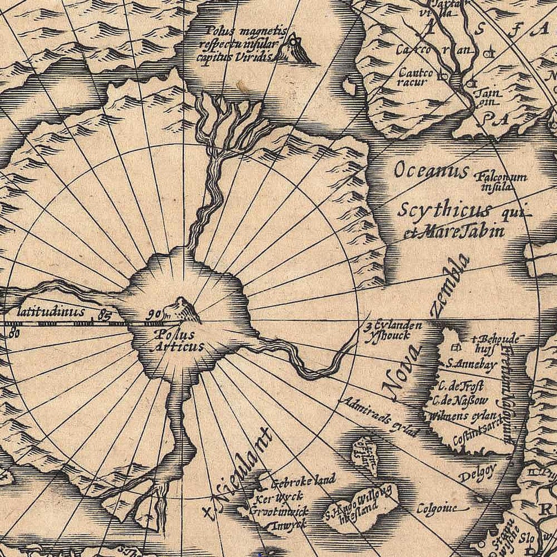 Ancient Map of the North Pole 1630 Rare Map Old Fine - Etsy