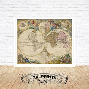 1700 World Map Print: Fine Art Reproduction, Oversize