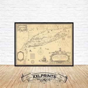 Long Island Historical Map Print: 1925 Reproduction Art