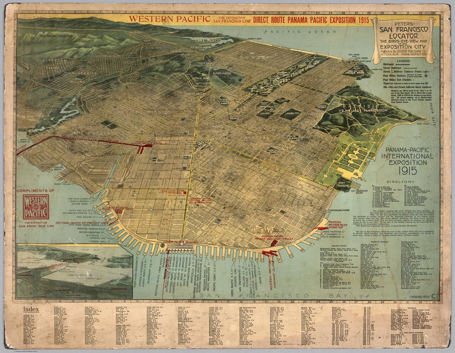 Old Map of San Francisco 1914 Antique Map Bird's Eye - Etsy