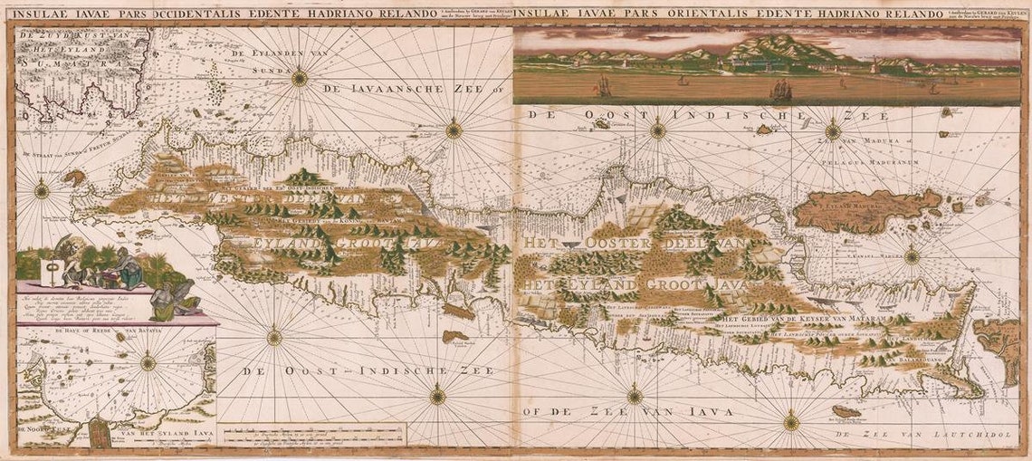 Old Map of Java Sea Chart 1753 Very Rare Map Antique Map - Etsy