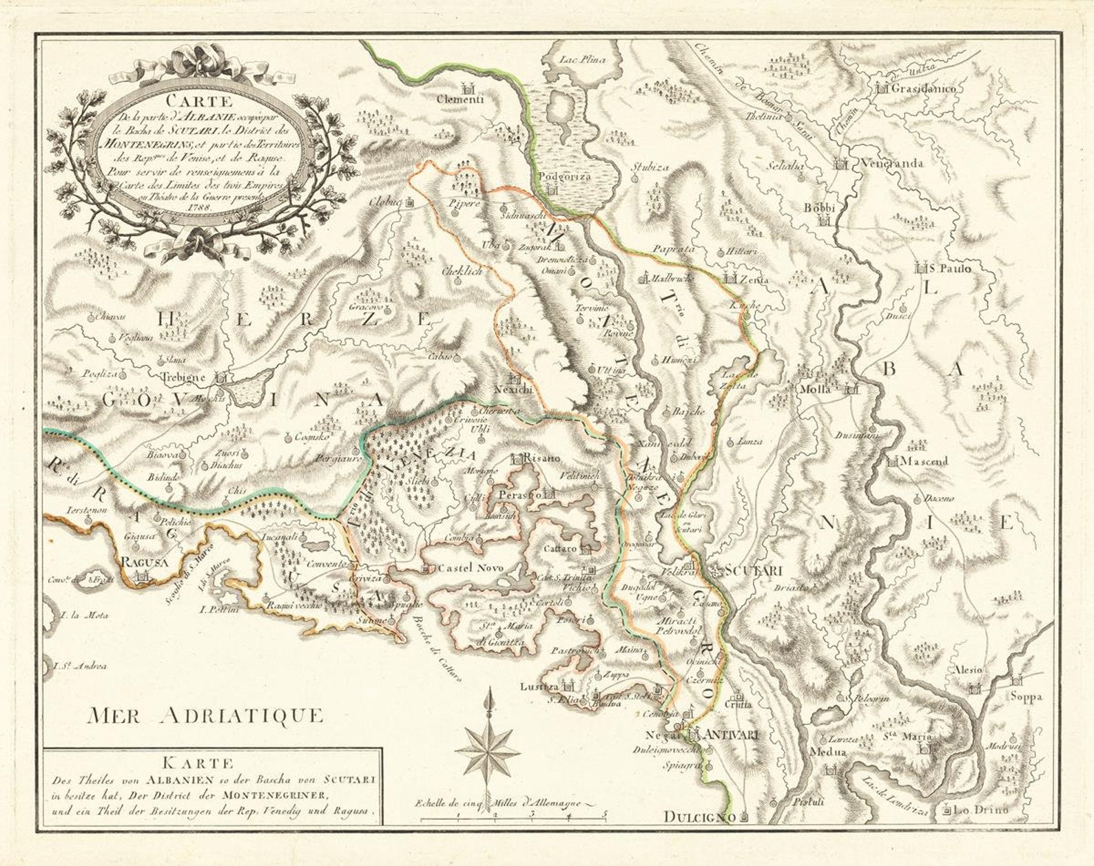 Old Map of Albania 1788 Very Rare Map Fine Reproduction Etsy