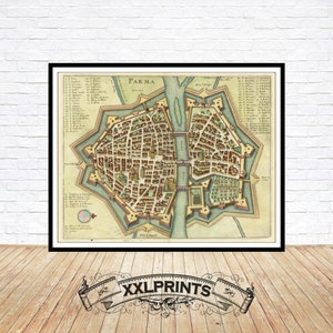 Ancient map of Parma, 1688, extremely rare, fine reproduction, large map, fine art print, oversize map print