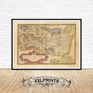 Impresión de mapas de Lombardía: Brescia y Lago di Garda, 1603 Bellas Artes Vintage