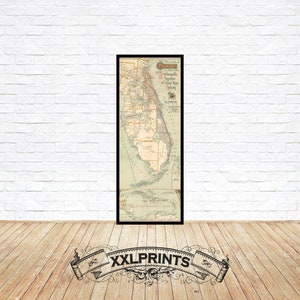 Antique Florida Railroad Map Print, 1893: Fine Art Reproduction