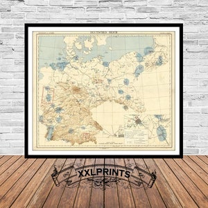 Deutsches Reich 1914 Map: Fine Art Giclée Print