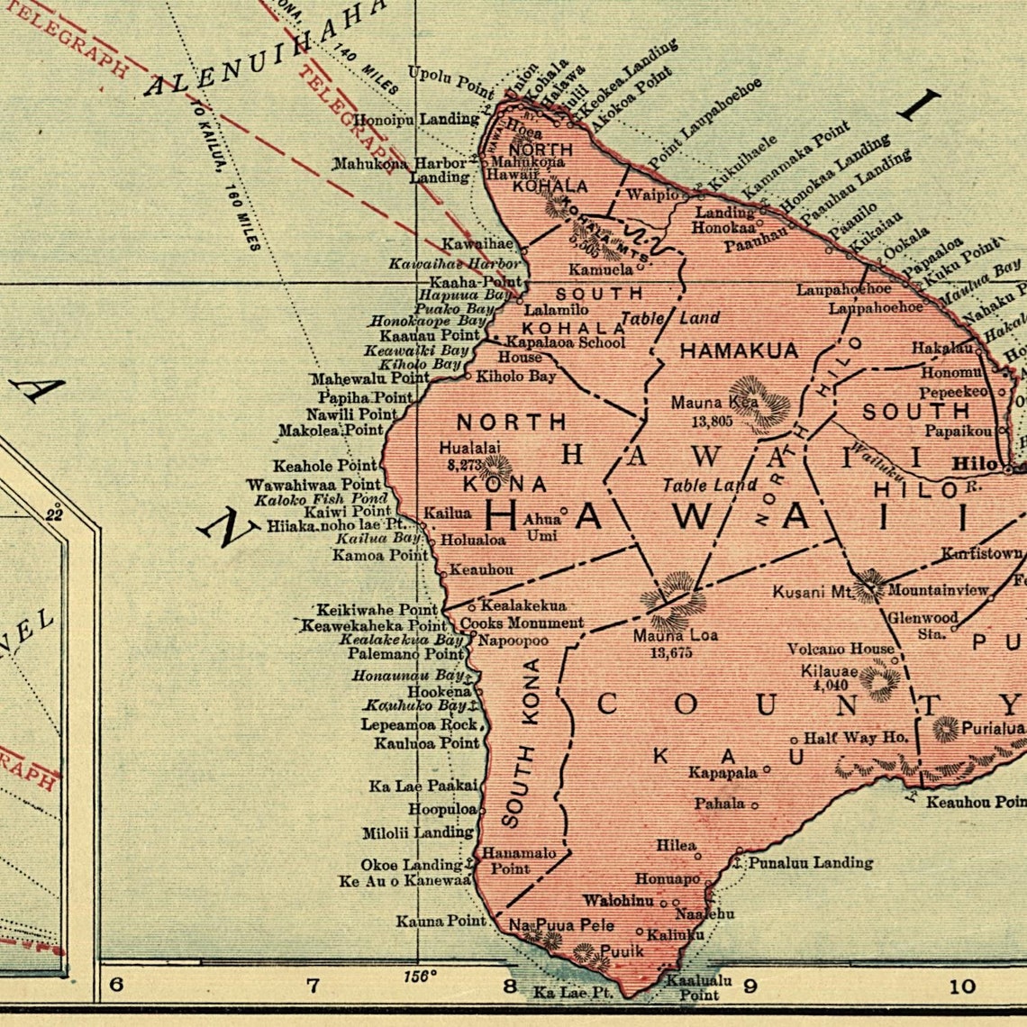 Old map of Hawaii 1912 rare map antique fine reproduction Etsy