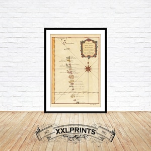 Antique Maldives Map Print: 1750 Fine Art Reproduction