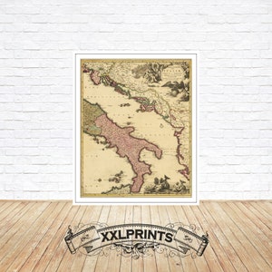 Antique Map of Calabria Italy, 1700 - Fine Art Print