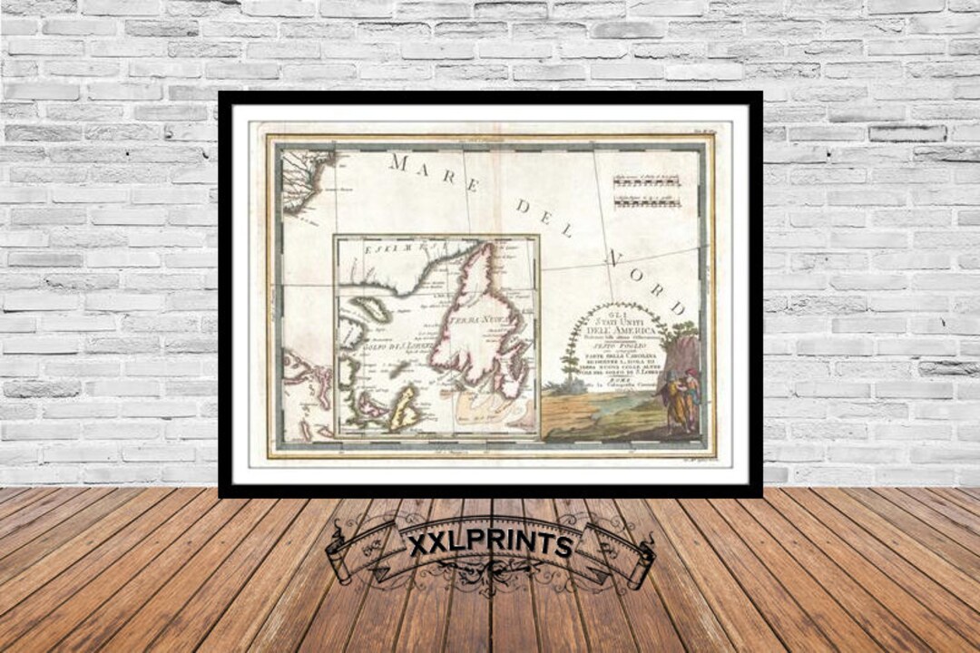Antique Map Print: Newfoundland, Canada & Cape Fear, NC (1797) - Etsy