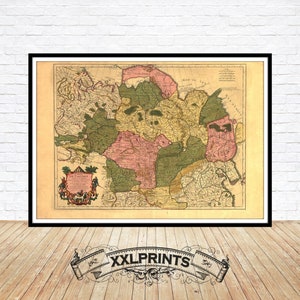 Antique map of Tartary, northern and central Asia, 1706, large map, fine reproduction, oversize map print, fine art print, antique decor