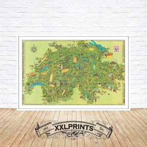 Ancienne carte des fromages de la Suisse, XIXe siècle, belle reproduction, grande carte, impression d'art, impression de carte surdimensionnée