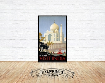 Ancienne affiche publicitaire de l'Inde, belle reproduction, impression d'art