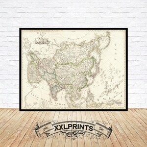 Old map of Asia, 1823, fine reproduction, large map, fine art print, oversize map print
