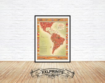 Póster de Pan American Airlines: Impresión artística de viaje Grace Lines de 1948
