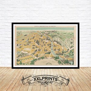 Florence Italy Map Print: 1910 Antique Tuscany Decor