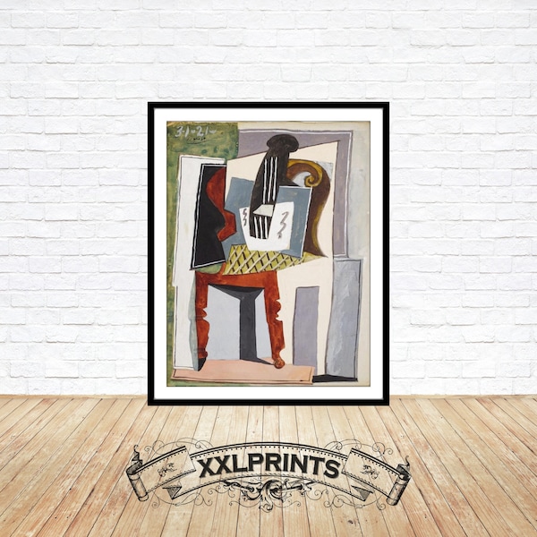 Pablo Picasso, Guitare sur une chaise, 1921, belle reproduction, impression d'art, art mural