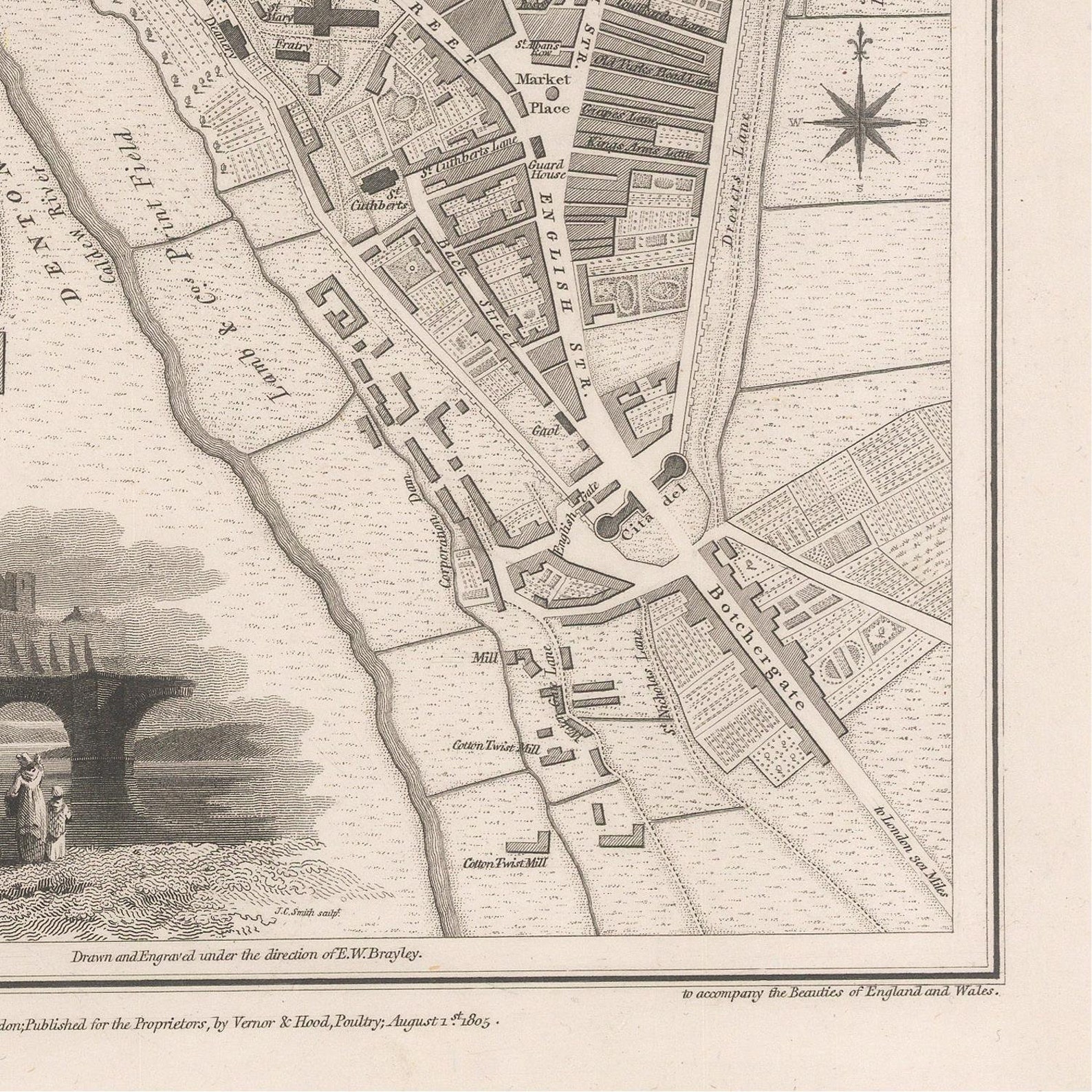 Old Map of Carlisle1805city Planrare Antique Mapunited | Etsy