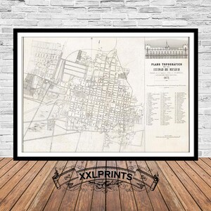 Ciudad de Mexico Map Print: 1872 Antique City Plan