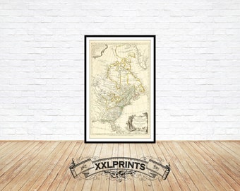 Mapa del Imperio Británico en América del Norte, 1776: Impresión de arte antiguo