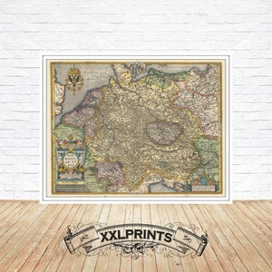 Antique Germany Map Print, 1608: Rare Historical Art