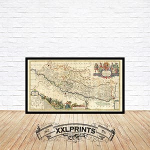 Upper Rhine River Antique Map Print, 1690 Fine Art Reproduction