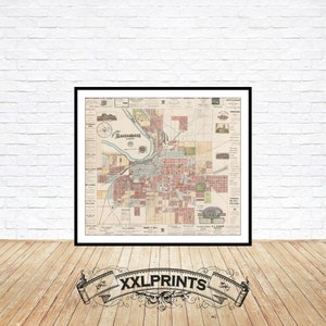 Alte Karte von Montgomery, Alabama, 1899, Stadtplan, seltene, feine Reproduktion, große Karte, Fine Art Print, Kunstdruck, Übergröße, Karte