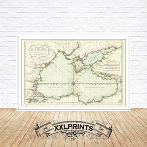 Antike Landkarte der Schwarzmeer-Region, 1772, sehr seltene, feine Reproduktion, große Karte, Fine Art Druck, Überformat-Kartendruck