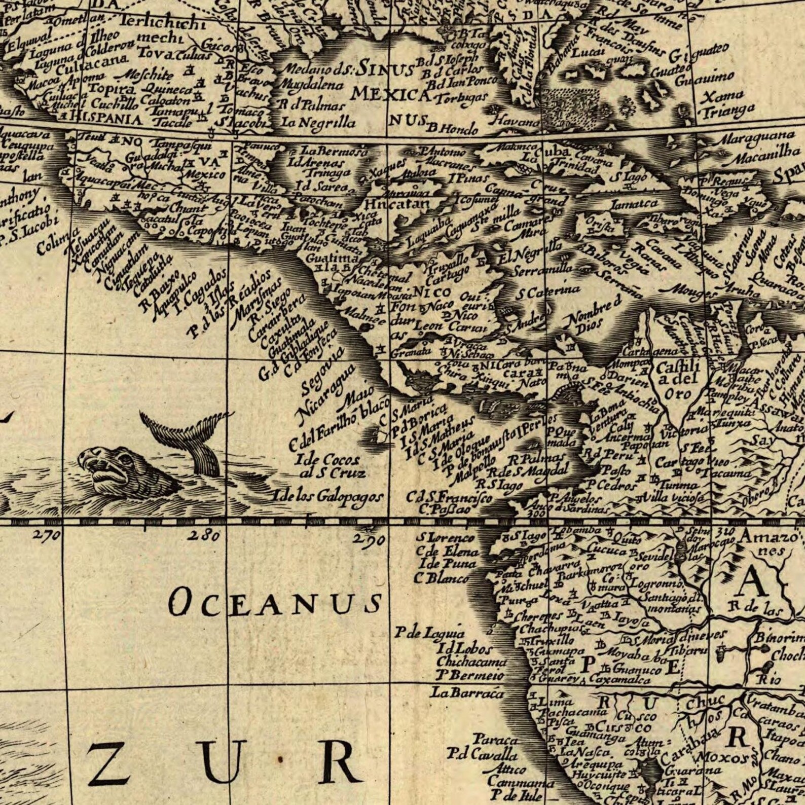 1637 South America Map: Rare Fine Art Print, Antique Decor - Etsy