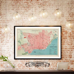 Antique map of Buenos Aires, Argentina, 1888, huge map, fine reproduction, antique decor, fine art print, oversize old map