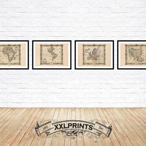 Antique World Map Prints Set: 1763 Africa, Americas, Europe, Asia