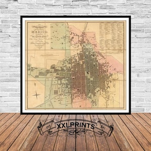 Ciudad De Mexico Map Print: 1811 City Plan, Antique Decor