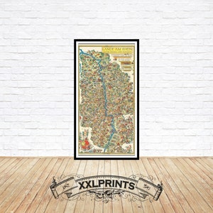 19th Century Rhine River Map: Fine Art Giclée Print