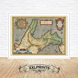 Calabria Ancient Map Print, 1624 Fine Art Reproduction