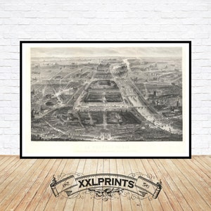 Vista antiga de Paris, França, 1865, reprodução fina, impressão de belas artes, impressão grande