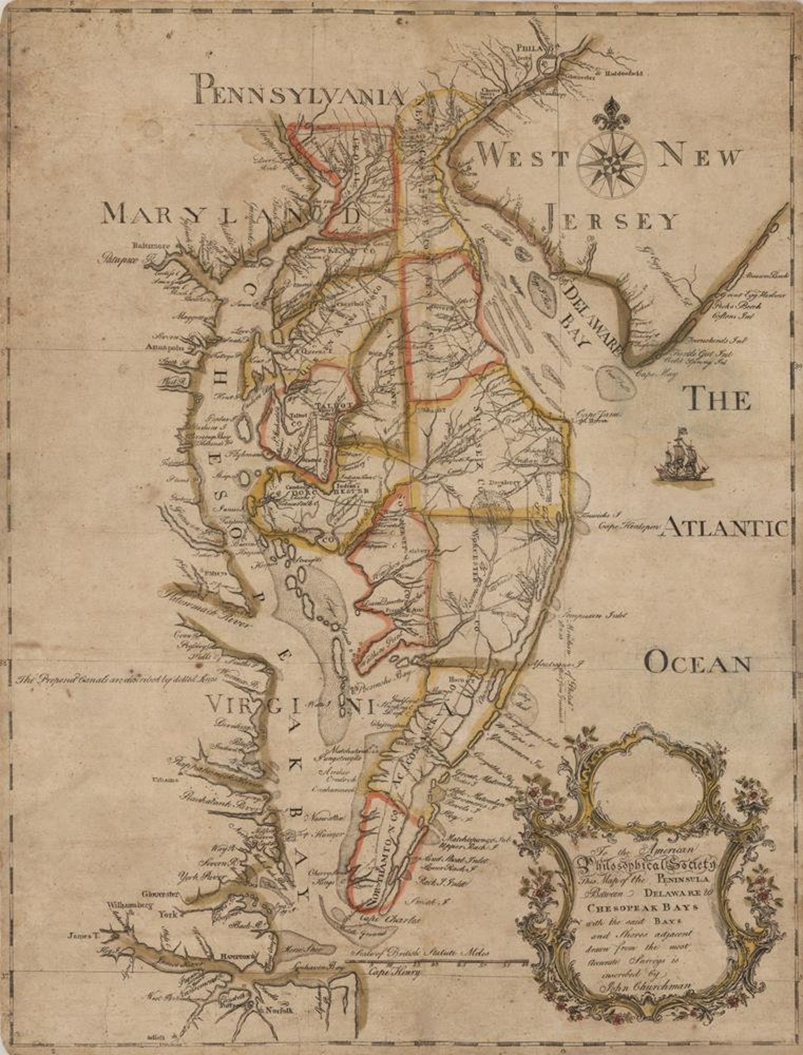 Old Map of Delmarva Peninsulachesapeake Baydelaware - Etsy