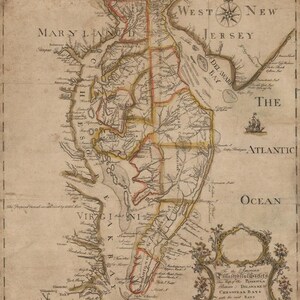 Old Map of Delmarva Peninsula,chesapeake Bay,delaware Bay,1779,very ...