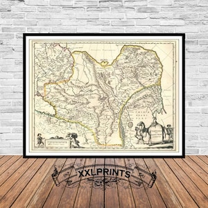 Empire of Tartaria Map Print, 1650: Fine Art Reproduction
