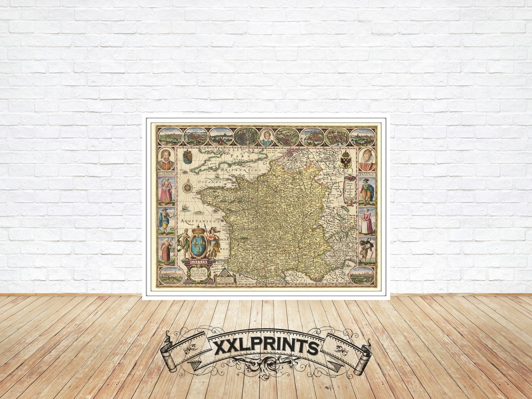 1608 France Map: Rare Ancient Fine Art Giclée Print - Etsy
