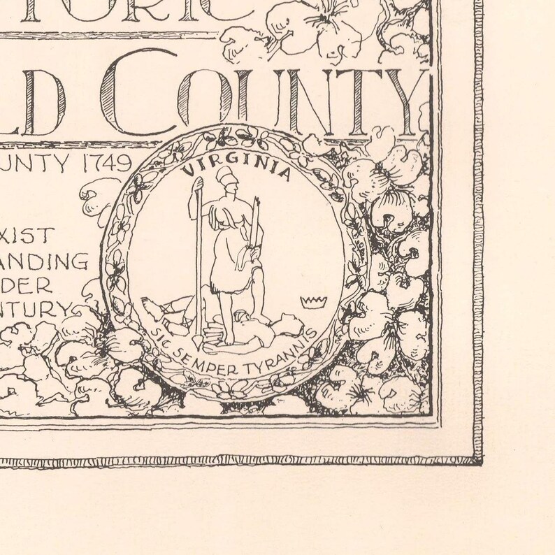 Old Map of Chesterfield County Virginia 1957 Fine Etsy