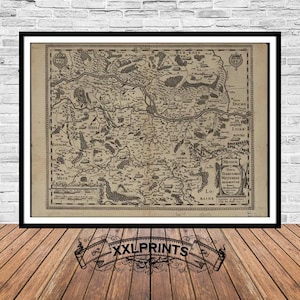 Mapa antiguo de Mosela, Francia, 1619, mapa muy raro, mapa antiguo, reproducción fina, mapa grande, impresión de bellas artes, decoración antigua, impresión de mapa de gran tamaño
