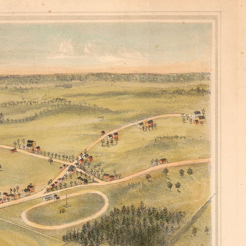 Old Map of Dover New Hampshire 1877 Bird's Eye View Etsy