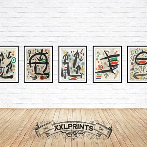 Joan Miro &#39;The Perseides&#39; Art Print Set: Fine Art Reproduction