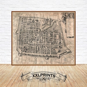 Ancient map of Brescia, rare Italian old map, fine reproduction, vintage decor, fine art print