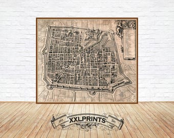 Antique Brescia Map Print: 16th Century Italian City, Fine Art Reproduction