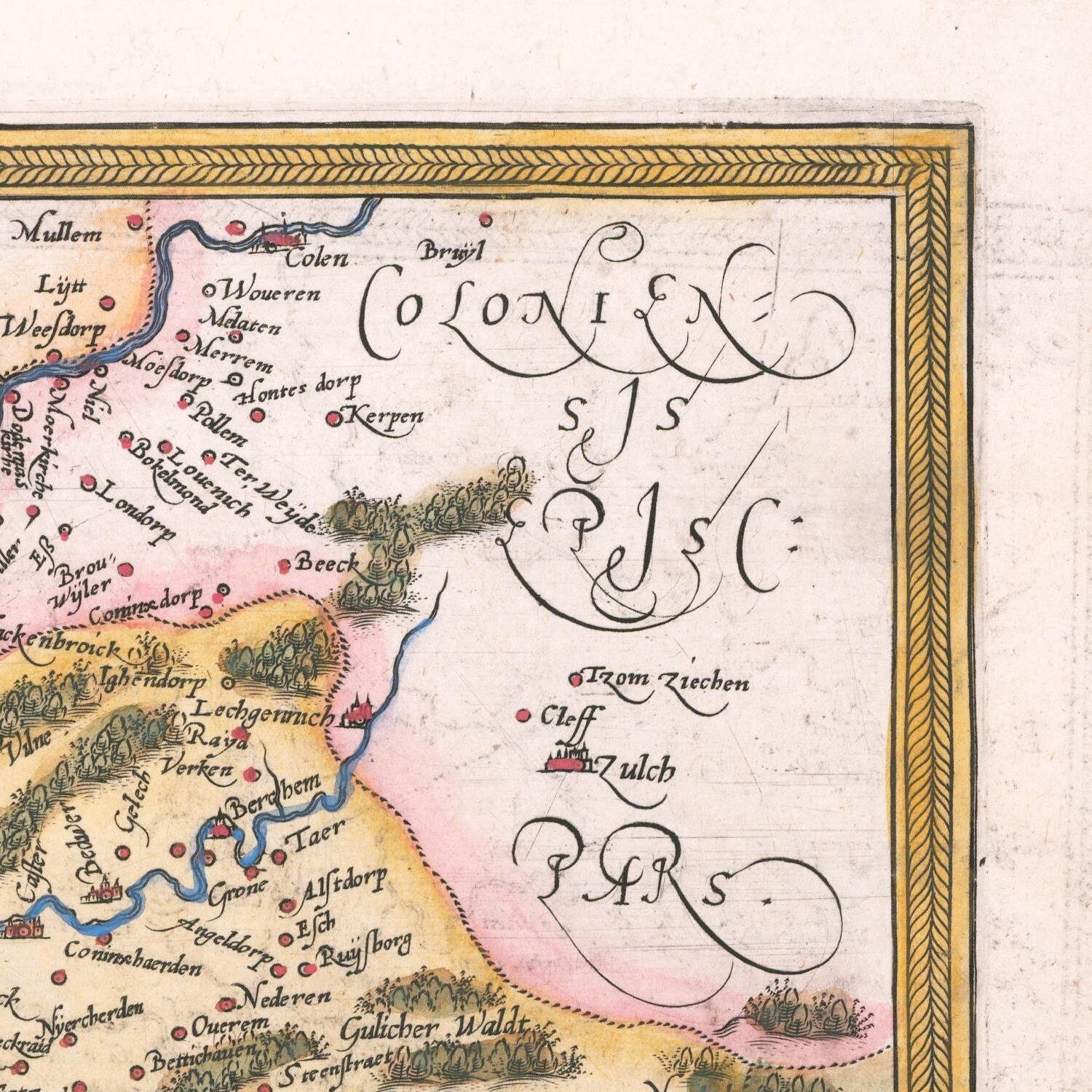 Old Map of Netherlands Gelderland 1584 Ancient Map Fine - Etsy
