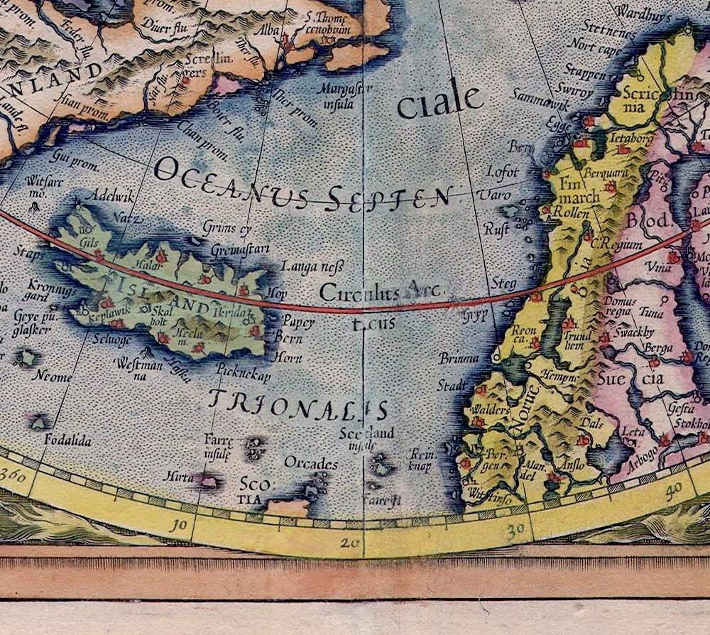 Ancient Map of North Pole 1595 Very Rare Map Antique Decor | Etsy Canada