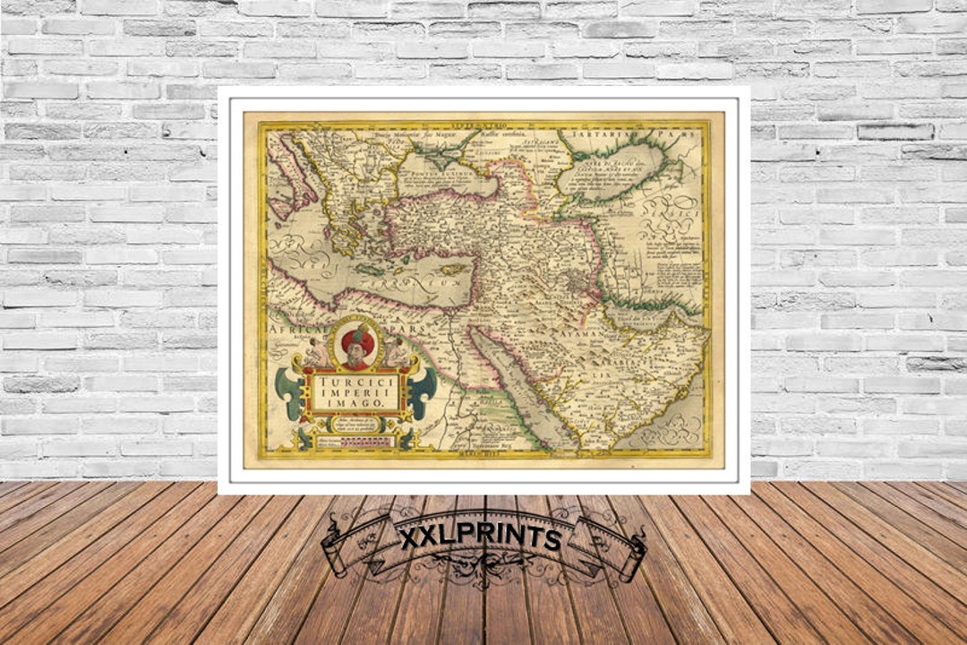 Ancient Map of Ottoman Empire, Mehmed the Conqueror, 1590, Fine