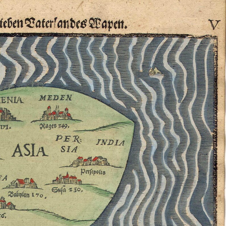 1581 very rare map fine reproduction antique decor fine art print large map Ancient map of the World oversize map print very old map